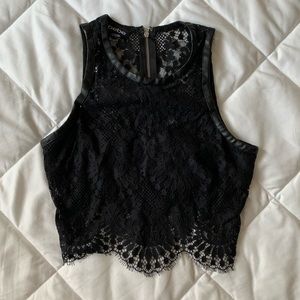 Sexy Black Lace Crop by BEBE